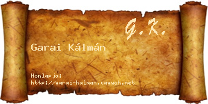 Garai Kálmán névjegykártya